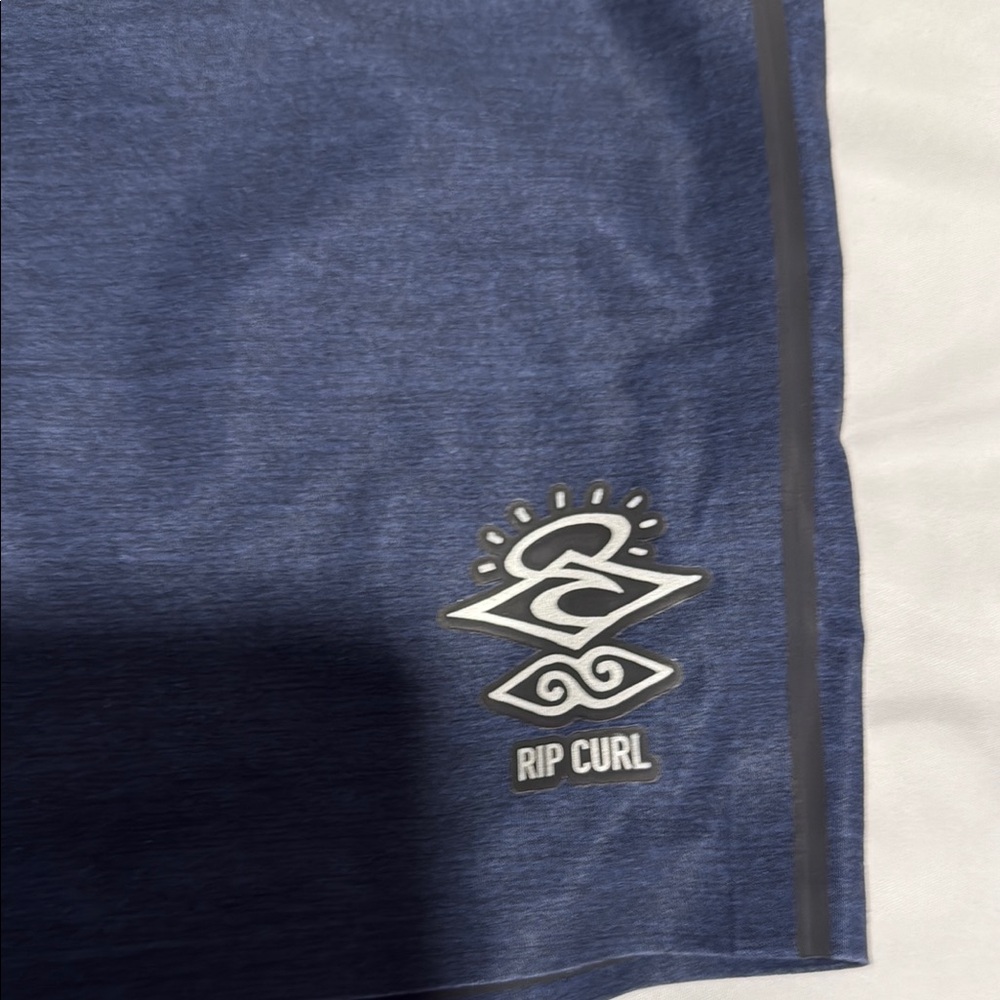 Rip Curl Board Shorts Blue and Orange with Sporty Stripes - Picture 2 of 5